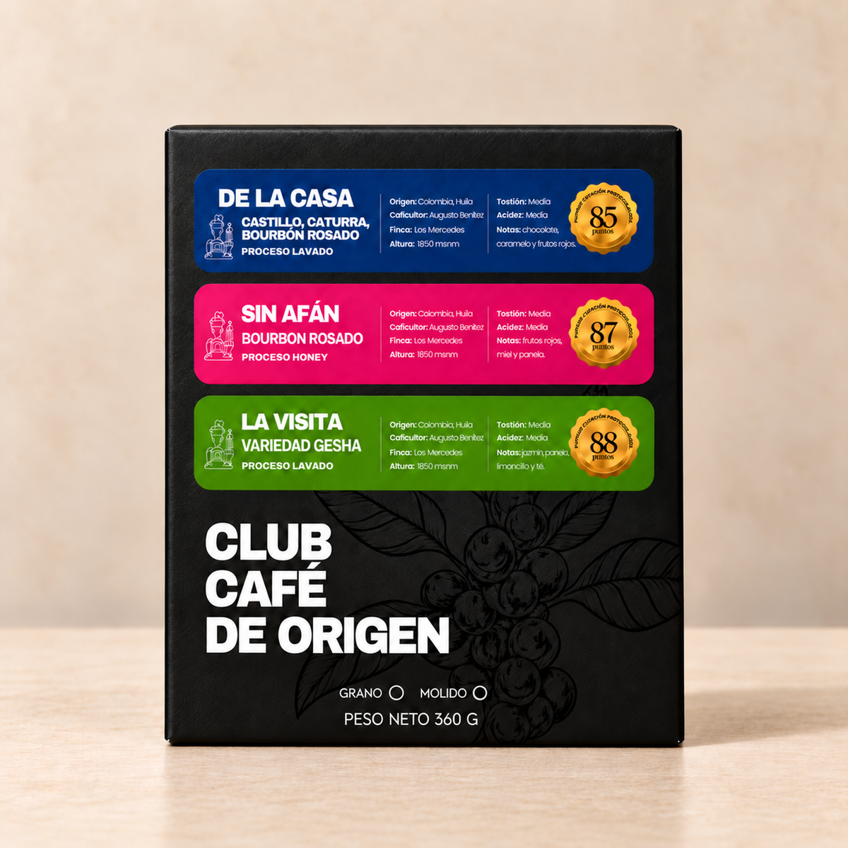 Trilogía Club Café de Origen 360 grs