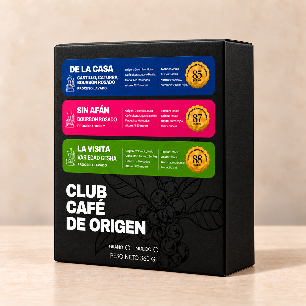 Trilogía Club Café de Origen 360 grs