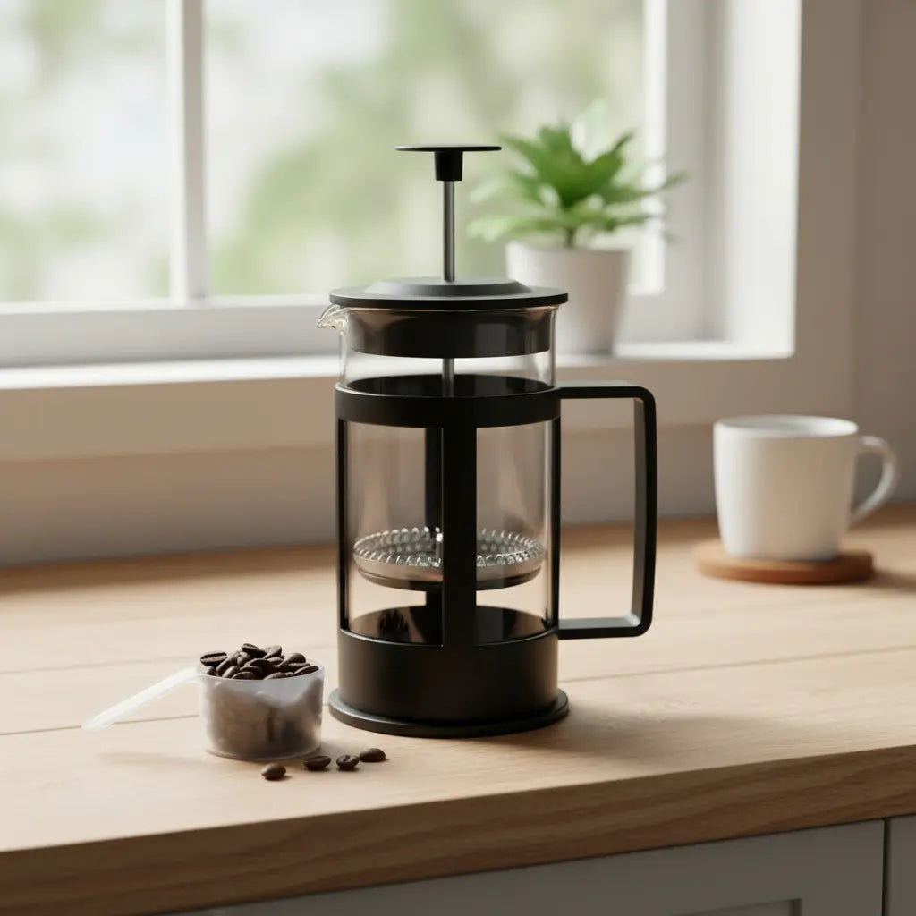 Prensa Francesa de Vidrio de 600 ml Color Negro
